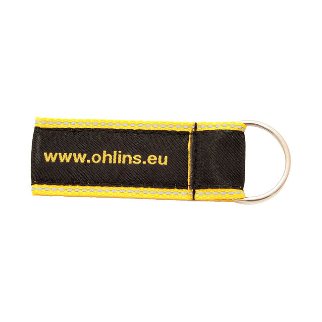Öhlins Logo keyring black with yellow Ohlins