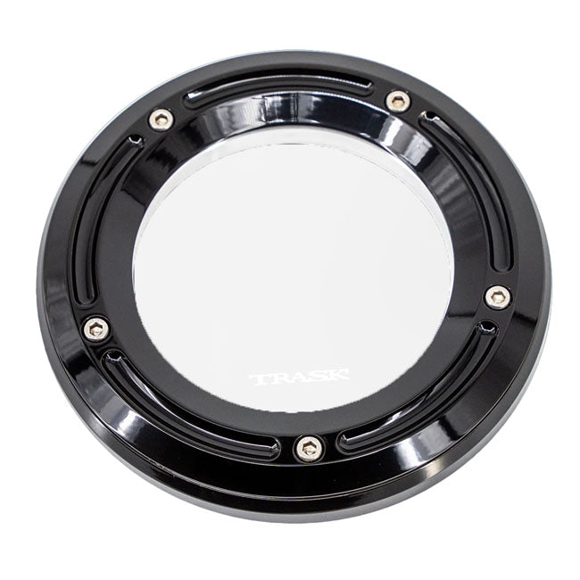 Trask Assault Series Derby Cover w/ Window, Gloss Black - 19+ Softail Derby Cover Trask Performance