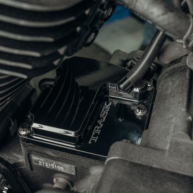 Trask Vented Transmission Top Cover, Black - Milwaukee 8 Transmission Top Covers Trask Performance
