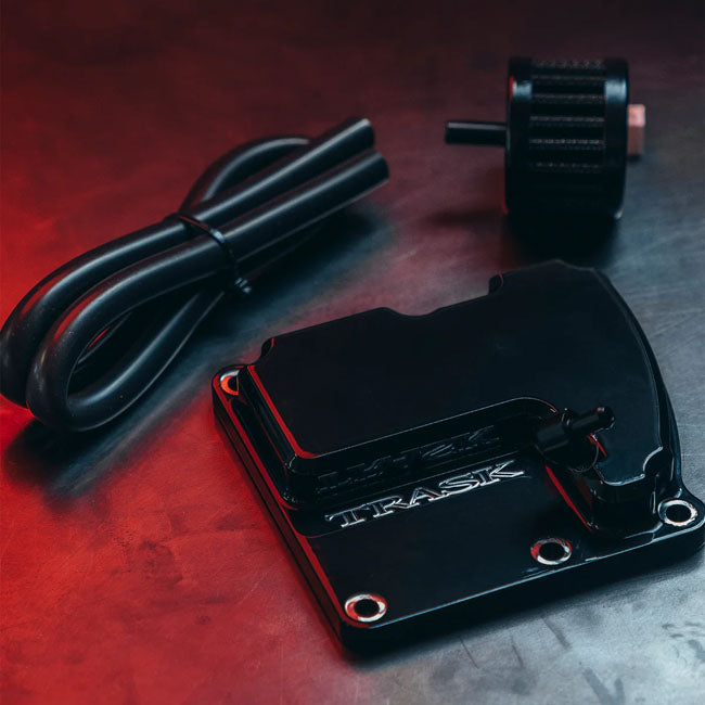 Trask Vented Transmission Top Cover, Black - Milwaukee 8 Transmission Top Covers Trask Performance