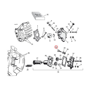 Chain Oiler Adj.Screw. (Hex Head) Oil Pump Parts Mcs