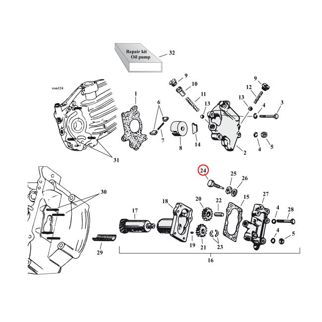 Chain Oiler Adj.Screw. (Hex Head) Oil Pump Parts Mcs