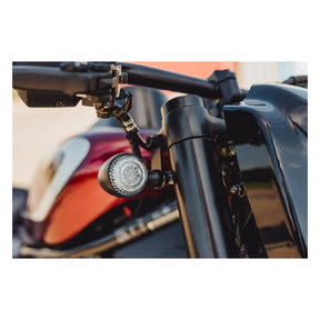 Cult-Werk, Nightster turn signal bracket set. Front. Black Turn Signals Mounts Cult Werk