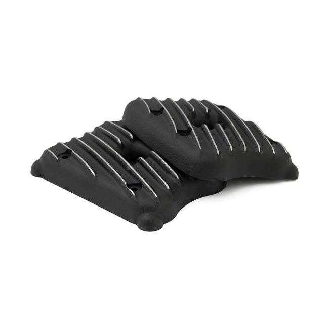 Emd, Sportster Ribster Rocker Cover Set. Black Cut Rocker Covers Emd