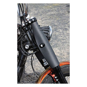 Emd, Bombshell 49 Upper Fork Tube Covers. Black Cut Fork Covers Emd