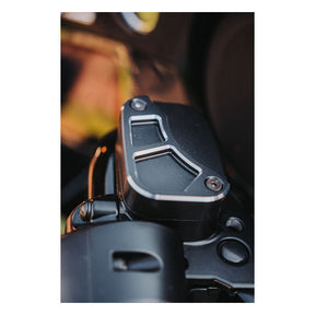 Cult-Werk, master cylinder cover ''Racing''. Black Master Cylinder Covers Cult Werk