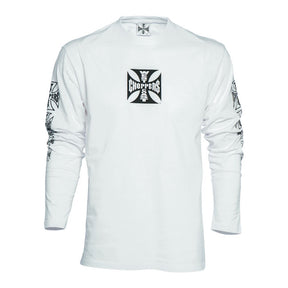 WCC OG Cross long sleeve white T-Shirt Long Sleeve West Coast Choppers