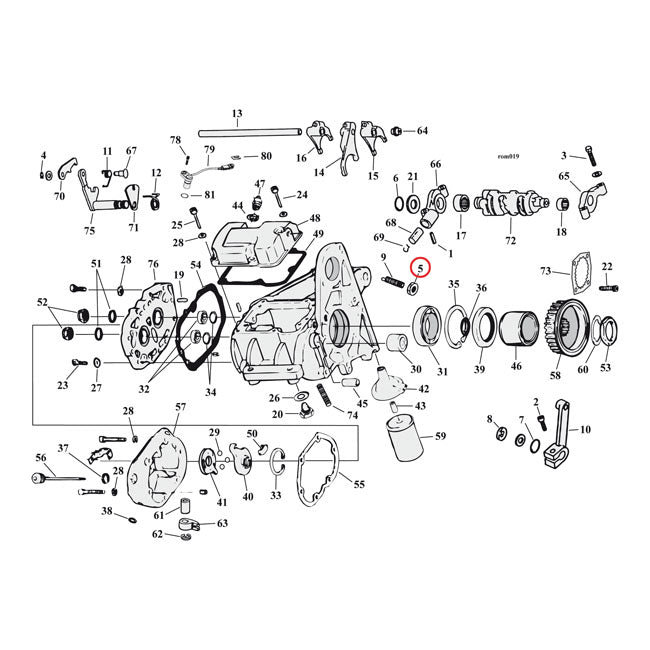 Jam Nut, Shift Arm Adjuster Screw Transmission Misc Mcs