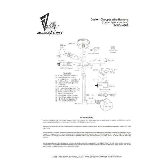 Cycle Visions, chopper wiring harness kit Wiring Harness Cycle Visions