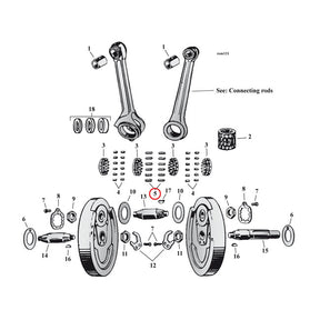 Pinion Shaft (Right Side) & Long Conrod Rollers, +.0002" Rollers Mcs