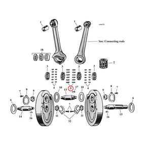 Pinion Shaft (Right Side) & Long Conrod Rollers, +.0004" Rollers Mcs