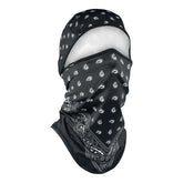 ZANheadgear Balaclava sportflex black paisley Tunnels Zan Headgear
