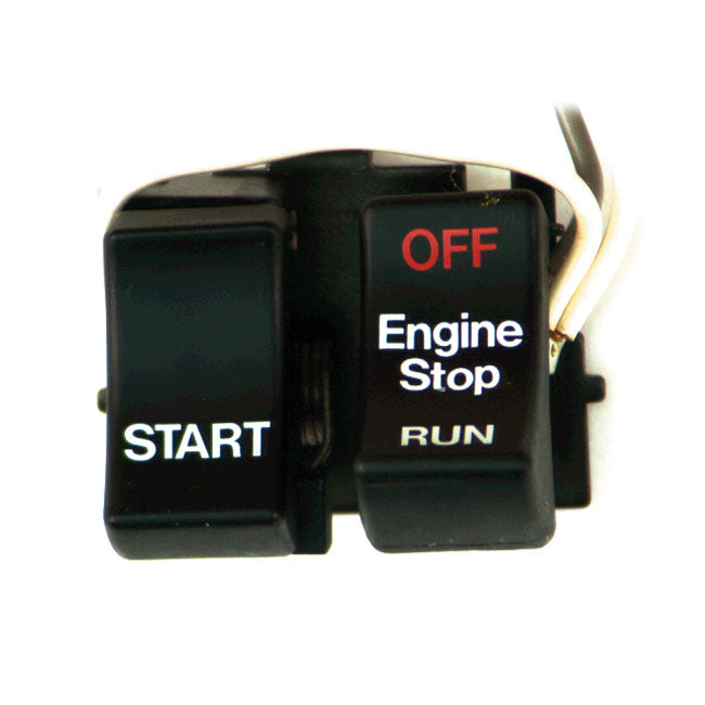 Run/Off/Start, Handlebar Switch Set. Black Switches Handlebar Mcs