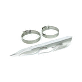 Flamed Heat Shield Set 8" Long Chrome Exhaust Heat Shields Mcs