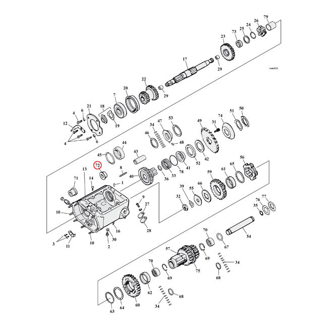 Bushing, Countershaft. Starter/Clutch Side. +.005" Transmission Parts Mcs