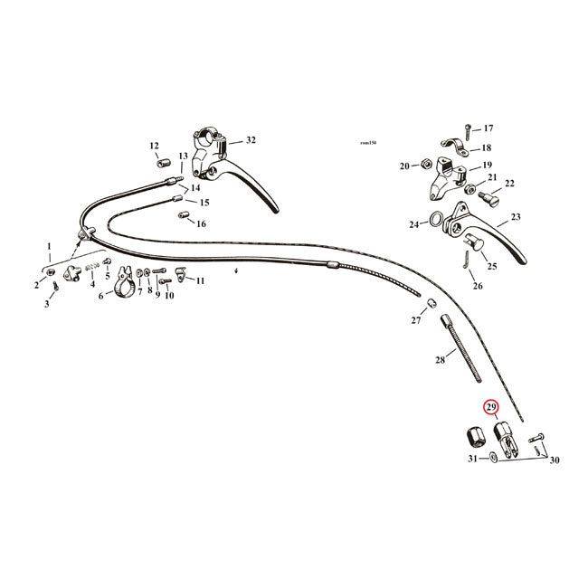 Clevis Pin & Nut, Front Brake Cable Cable Misc Samwel