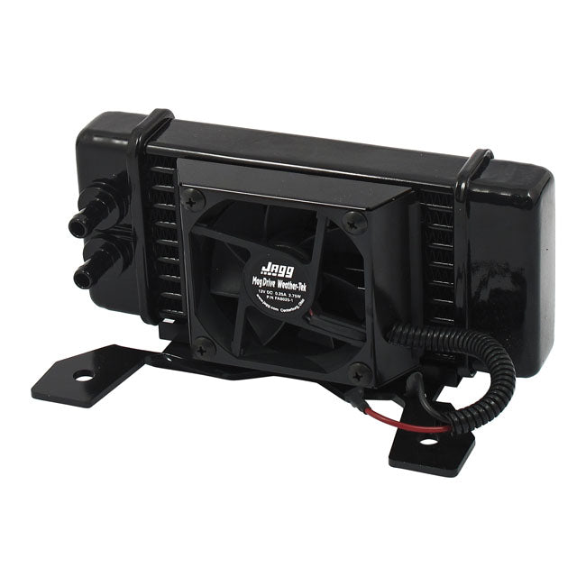 Jagg, oil cooler kit. Low mount - Horizontal - 10 row - Fan Oil Cooler Jagg Oil Coolers