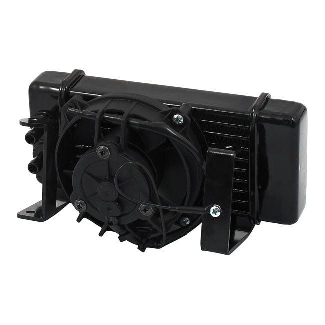 Jagg, oil cooler kit. Low mount - Horizontal - 10 row - Fan Oil Cooler Jagg Oil Coolers