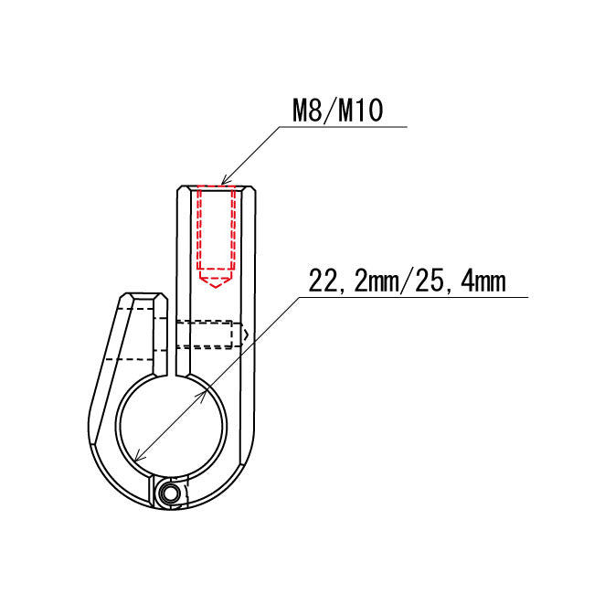 Daytona, universal bracket. Top mount. 7/8" ID, M8 thread Handlebar Misc Daytona