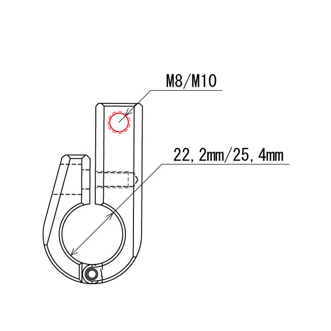Daytona, universal bracket. Side-mount. 7/8" ID. M8 thread Handlebar Misc Daytona