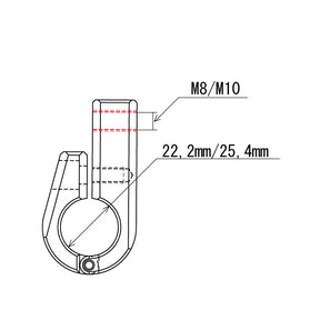 Daytona, universal bracket. Front-mount. 7/8" ID. M10 thread Handlebar Misc Daytona