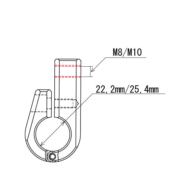 Daytona, universal bracket. Front-mount. 7/8" ID. M10 thread Handlebar Misc Daytona