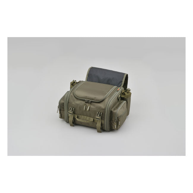 Daytona, HenleyBegins seat bag. 20-26 liter. Khaki Saddlebags Daytona