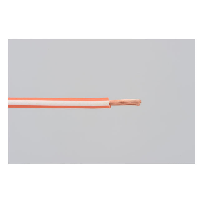 Electrical Wire. 2 Meter 0.75sq. Orange/White Wiring Mcs