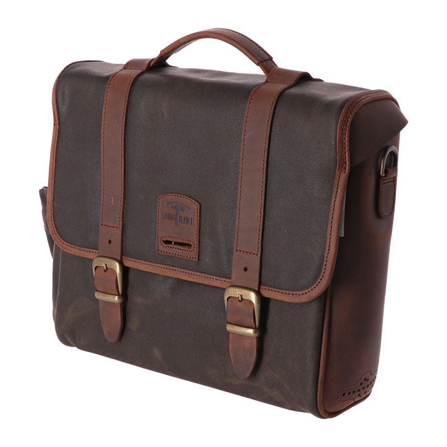 Longride, Click On Classic Saddlebag Waxed Cotton. Khaki Touring Luggage Longride