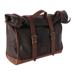 Longride, Click On Old Chopper Saddlebag Waxed Cotton. Khaki Touring Luggage Longride