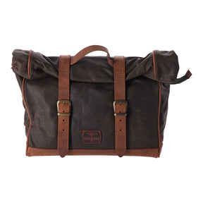 Longride, Click On Old Chopper Saddlebag Waxed Cotton. Khaki Touring Luggage Longride