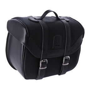 Longride, Click On Retro Saddlebag Waxed Cotton. Black Touring Luggage Longride