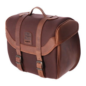Longride, Click On Retro Saddlebag Waxed Cotton. Brown Touring Luggage Longride