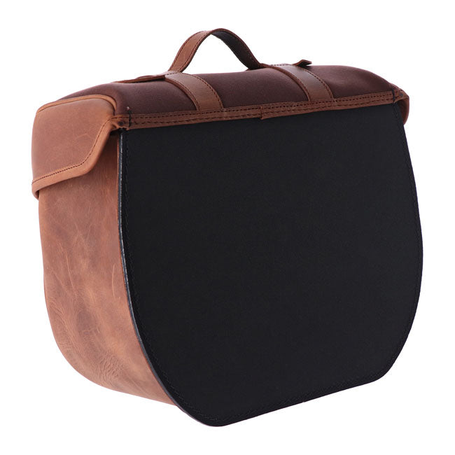 Longride, Click On Retro Saddlebag Waxed Cotton. Brown Touring Luggage Longride