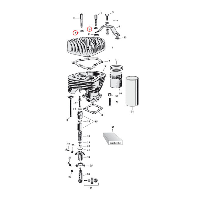 Washer, Headbolt Cylinderhead Bolts Washers Mcs