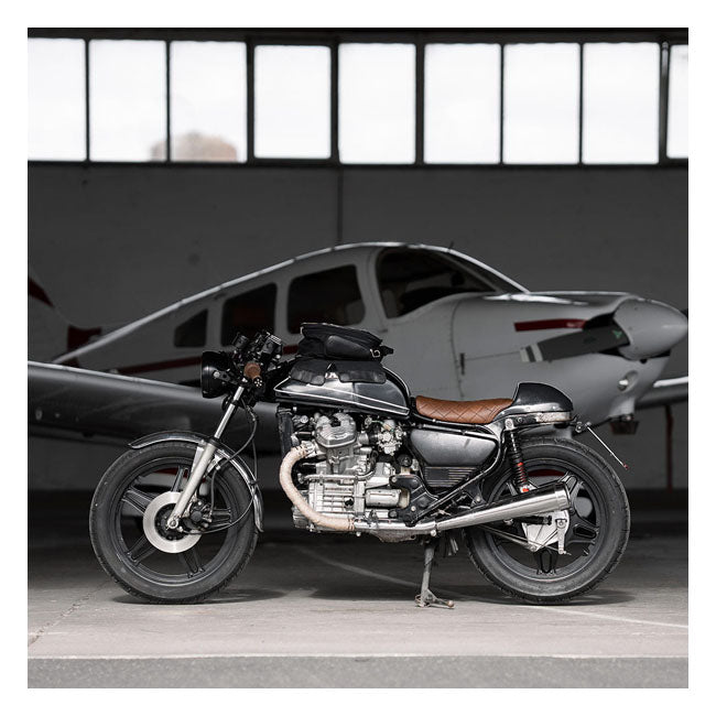 Longride, Heritage Waxed Canvas Tank Bag. Black Touring Luggage Longride