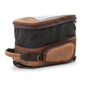 Longride, Heritage Waxed Canvas Tank Bag. Brown Touring Luggage Longride