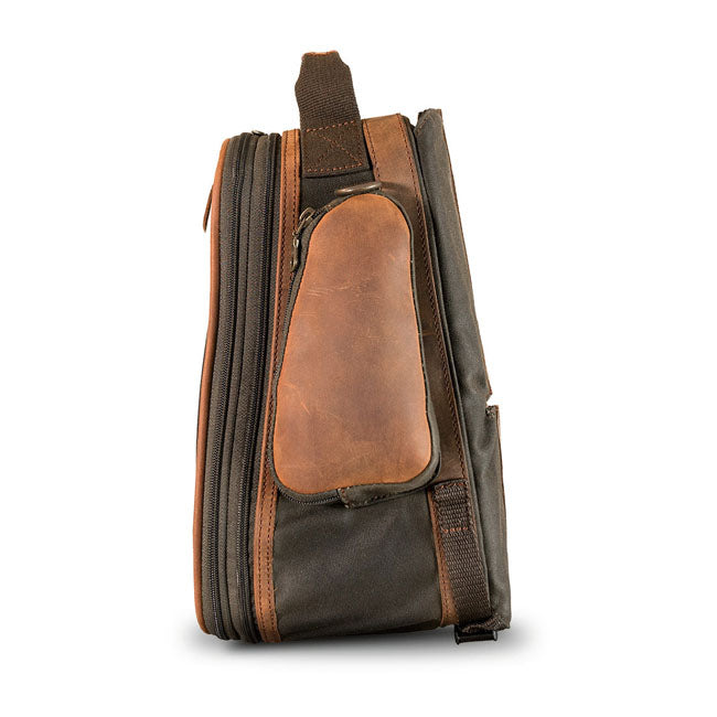 Longride, Heritage Waxed Canvas Tank Bag. Khaki Touring Luggage Longride
