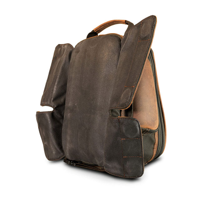 Longride, Heritage Waxed Canvas Tank Bag. Khaki Touring Luggage Longride