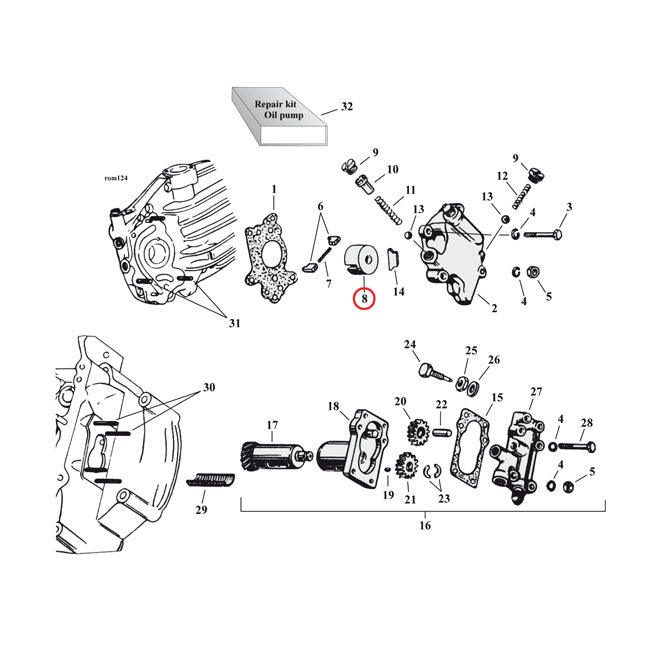 Holder, Feed Pump Vane Oil Pump Parts Samwel