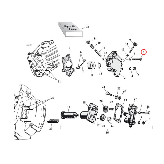 Hex Bolt, Oil Pump Oil Pump Parts Samwel