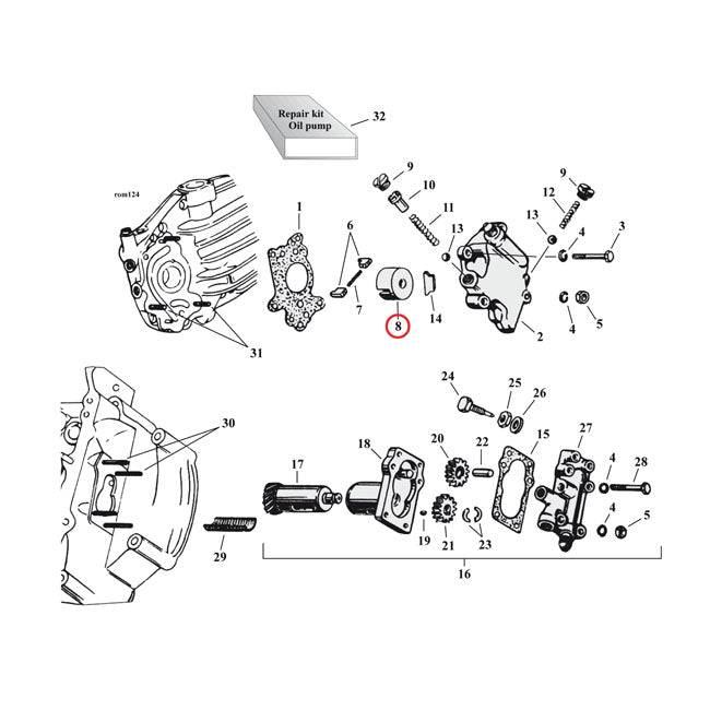 Holder, Feed Pump Vane Oil Pump Parts Samwel