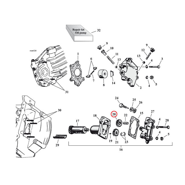 Idler Gear, Scavenge Oil Pump Oil Pump Parts Samwel