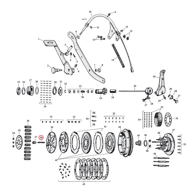 Adj. Screw, Clutch Pushrod Clutch Misc Samwel
