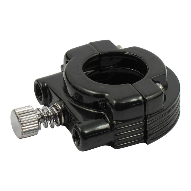 Throttle Clamp Set, Dual Cable. Black Throttle Clamps Mcs
