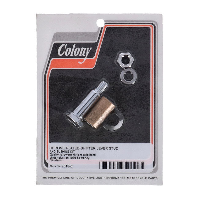 Colony, shift lever stud & bushing kit. Chrome Shifter Hardware Colony