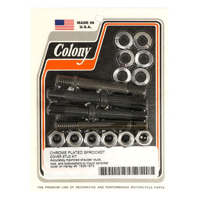 Colony, sprocket cover mount kit. Chrome Transmission Cover Mount Kits Colony
