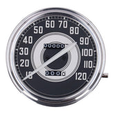 Fl Speedometer, ''41 45 Face'', Silver/Black. 2:1 Mph Speedometers Mcs