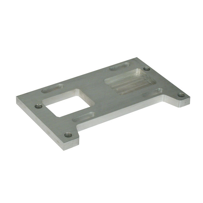 Paughco, 4-sp transmission mount plate. 1" offset. Aluminum Transmission Mount Plates Paughco