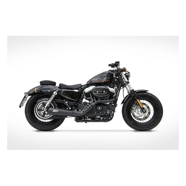Zard, Sport 2-1 exhaust XL Sportster. Black Full Exhaust System Zard